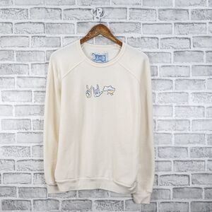 C.Bonz Peace Lover Ukraine Pullover Sweater light Beige Size Large